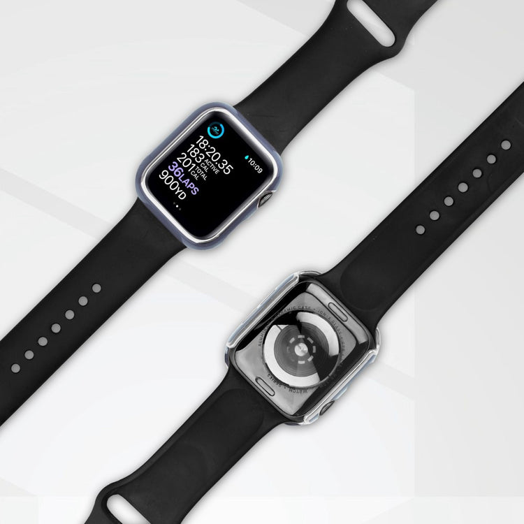 Mega Fint Apple Watch Series 8 (41mm) / Apple Watch Series 7 41mm Cover med Skærmbeskytter i Plastik og Hærdet Glas - Blå#serie_10