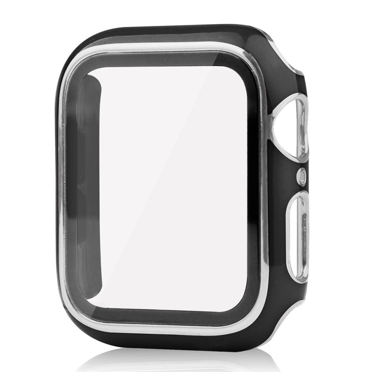 Apple Watch Series 8 (41mm) / Apple Watch Series 7 41mm Plastik Cover med Cover og Hærdet Glas - Sort#serie_1