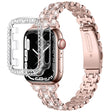 Lovely Apple Watch Series 7 45mm Metal And Rhinestone Strap