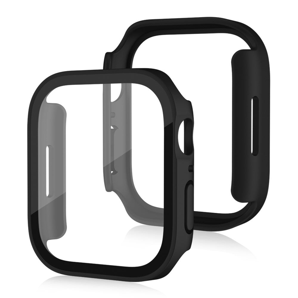 Mega Fed Apple Watch Series 8 (45mm) / Apple Watch Series 7 45mm Cover med Skærmbeskytter i Plastik og Hærdet Glas - Sort#serie_1