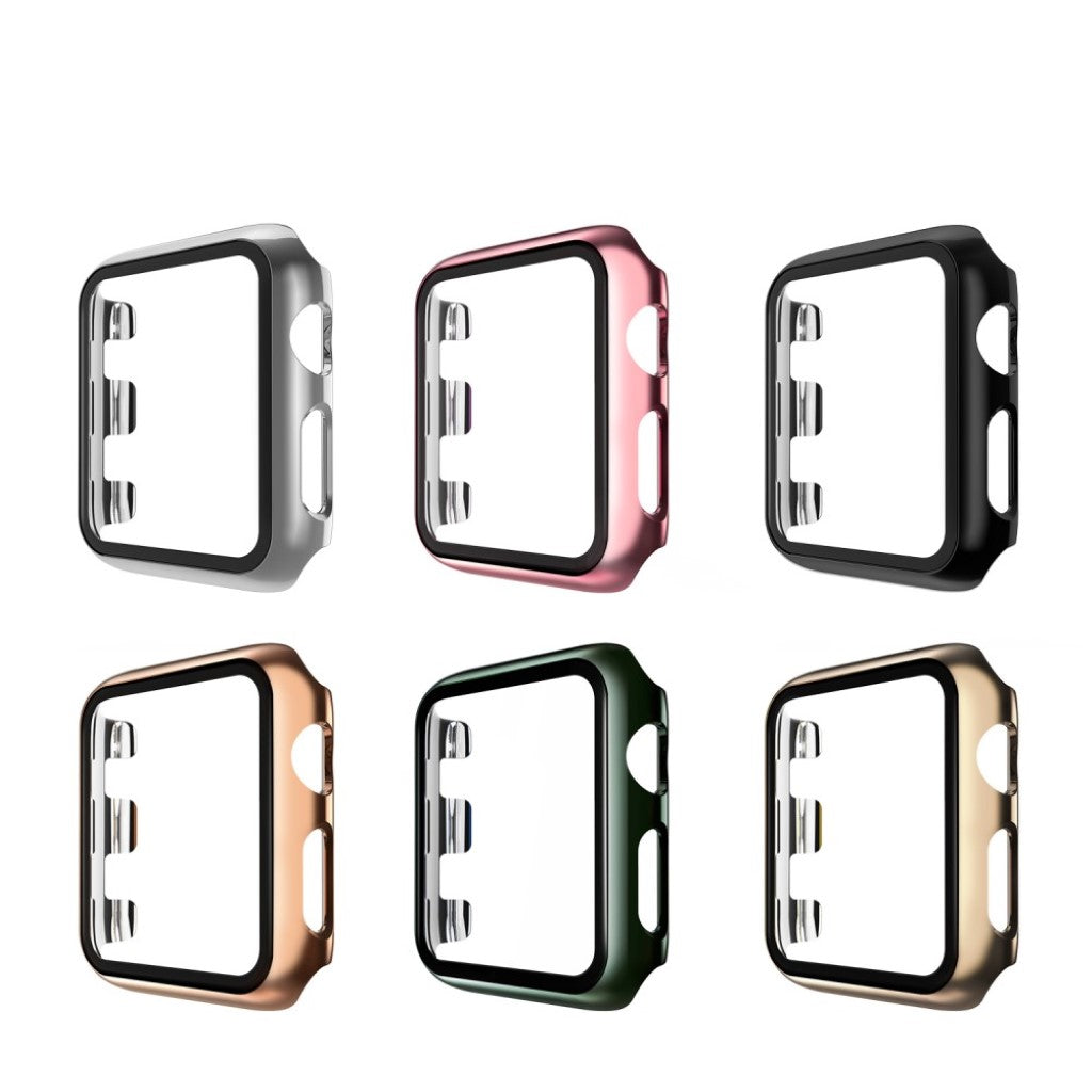 Alle Tiders Apple Watch Series 1-3 42mm Cover med Skærmbeskytter i Hærdet Glas - Sort#serie_1