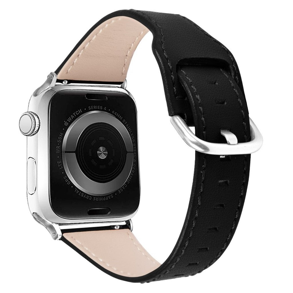 Smuk Apple Watch Series 1-3 38mm Ægte læder Rem - Sort#serie_1