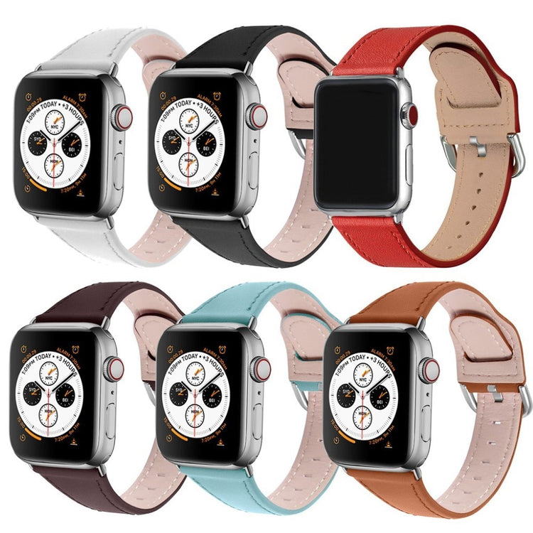 Smuk Apple Watch Series 1-3 38mm Ægte læder Rem - Sort#serie_1