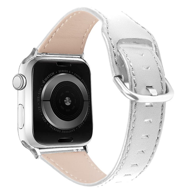 Smuk Apple Watch Series 1-3 38mm Ægte læder Rem - Hvid#serie_2