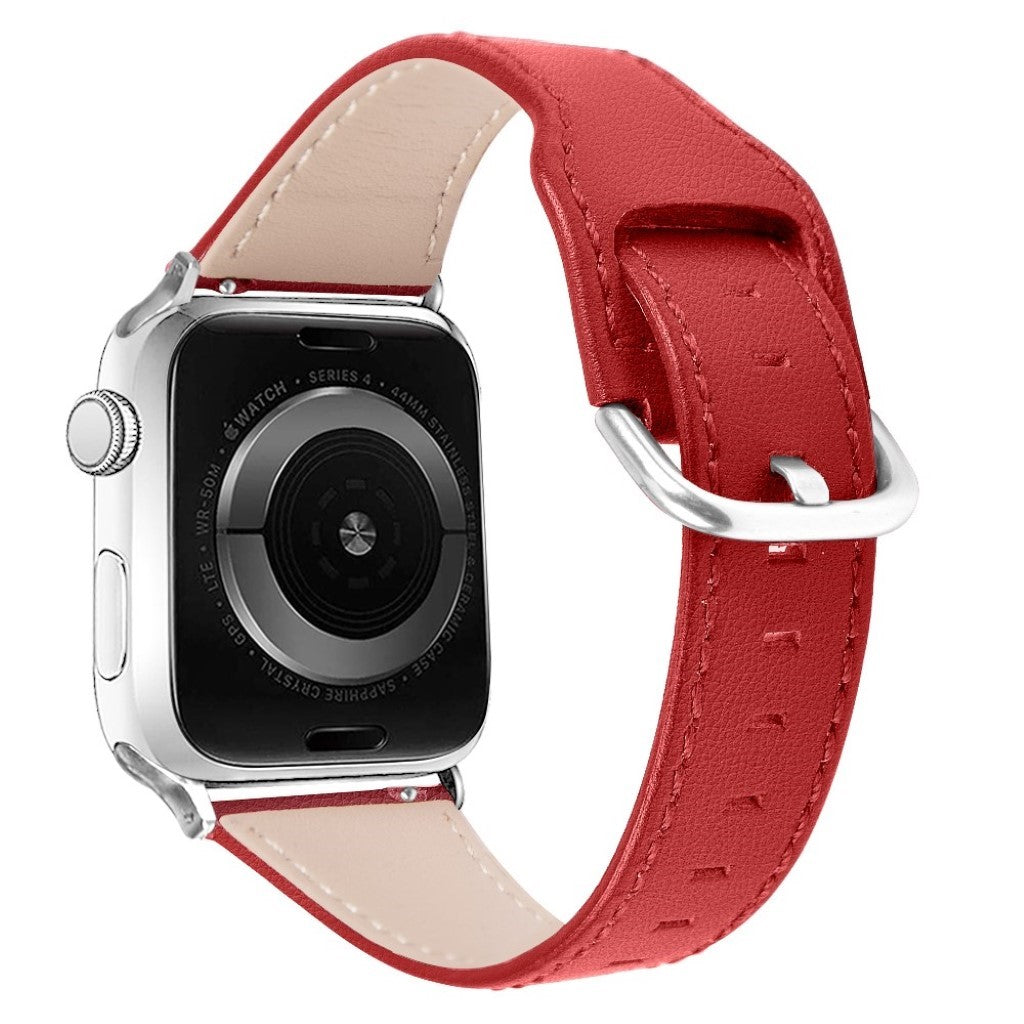 Smuk Apple Watch Series 1-3 38mm Ægte læder Rem - Rød#serie_3