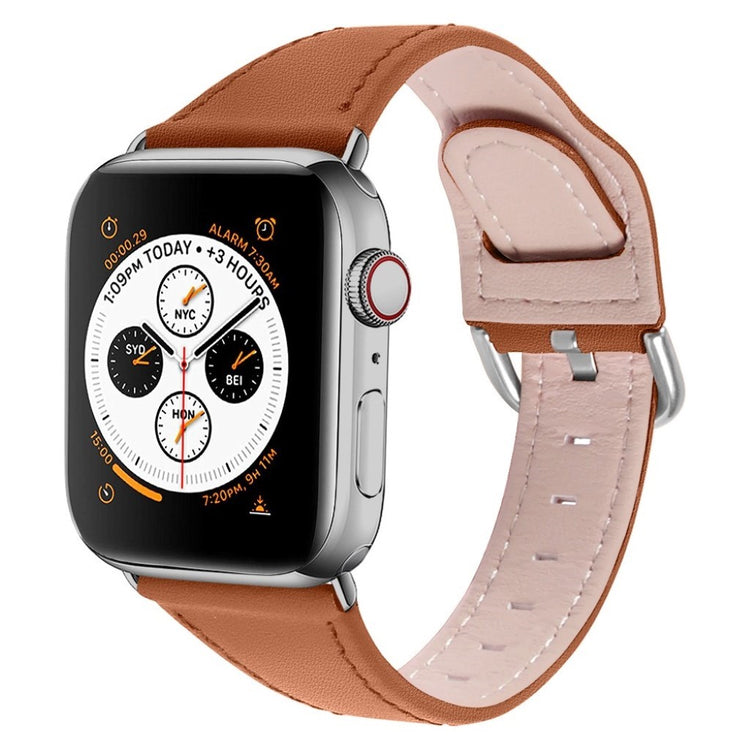 Smuk Apple Watch Series 1-3 38mm Ægte læder Rem - Brun#serie_6