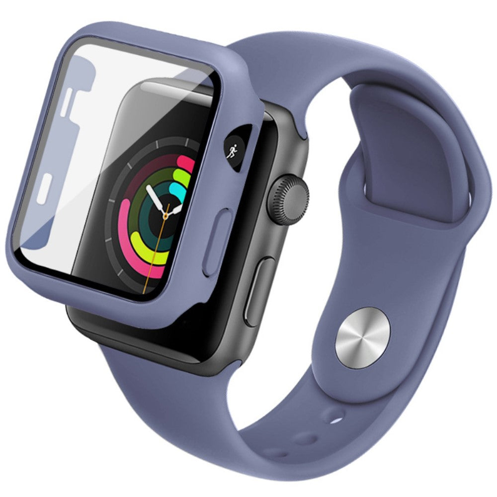 Apple Watch Series 1-3 38mm Silikone Cover med Rem og Hærdet Glas - Blå#serie_2