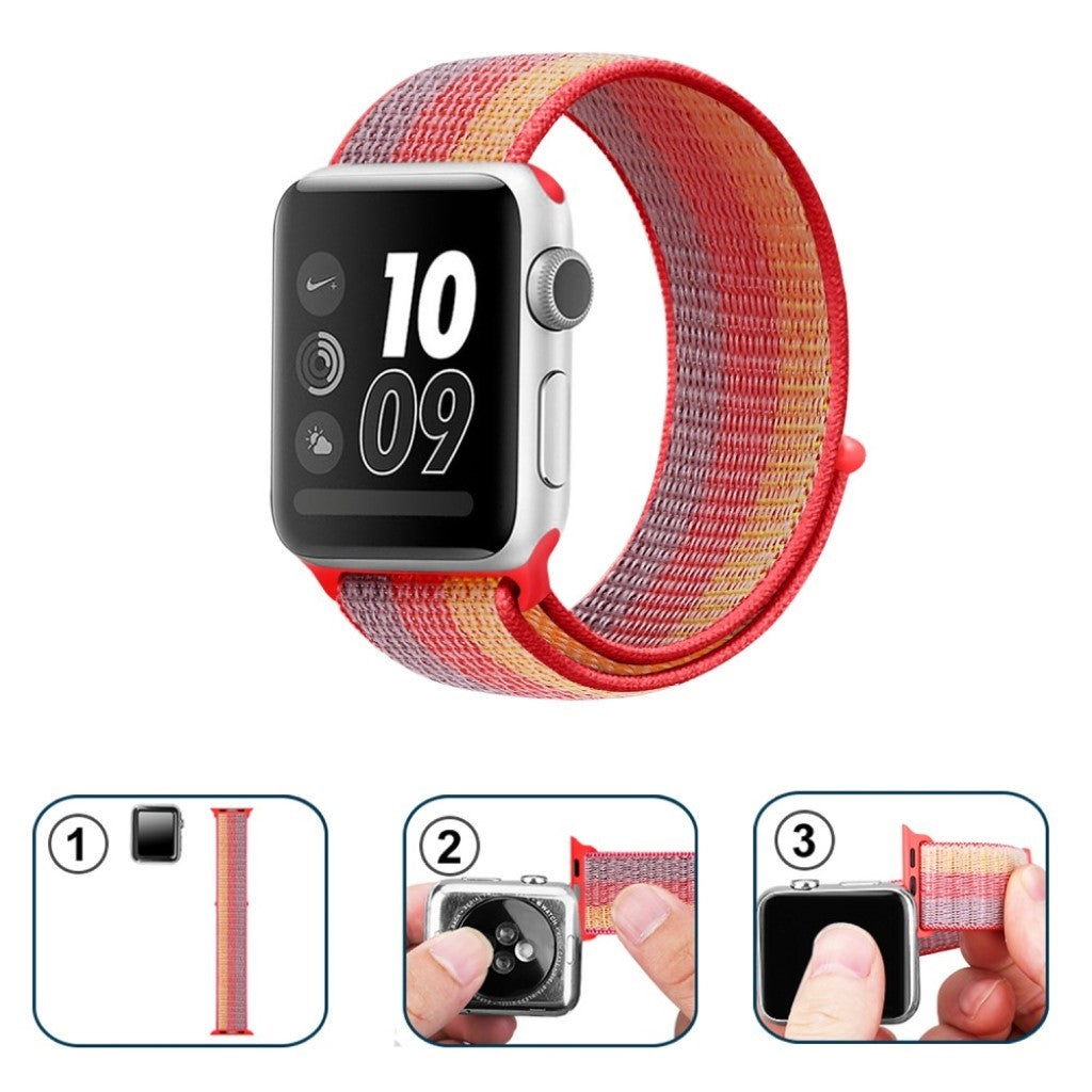 Meget sejt Apple Watch Series 4 40mm Nylon Rem - Rød#serie_2