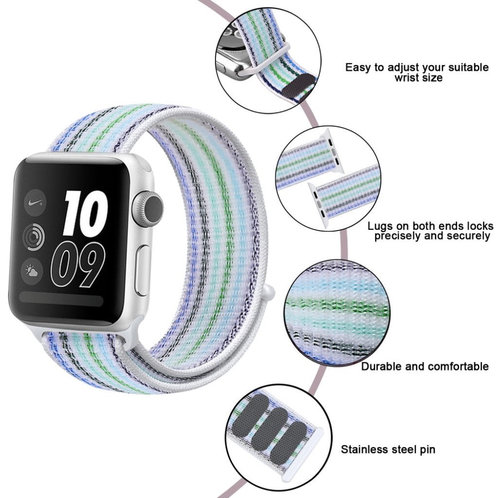 Meget sejt Apple Watch Series 4 40mm Nylon Rem - Flerfarvet#serie_9