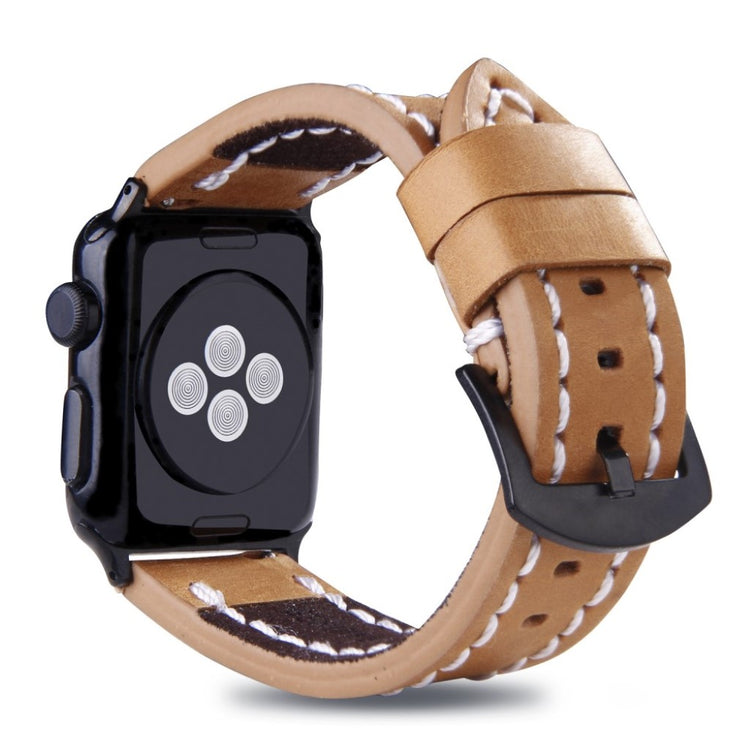 Vildt kønt Apple Watch Series 4 44mm Ægte læder Rem - Brun#serie_2