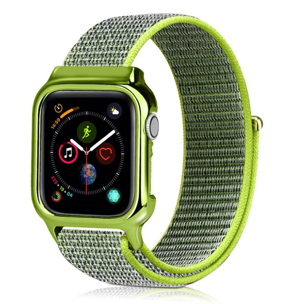 Meget flot Apple Watch Series 4 44mm Nylon Rem - Grøn#serie_8