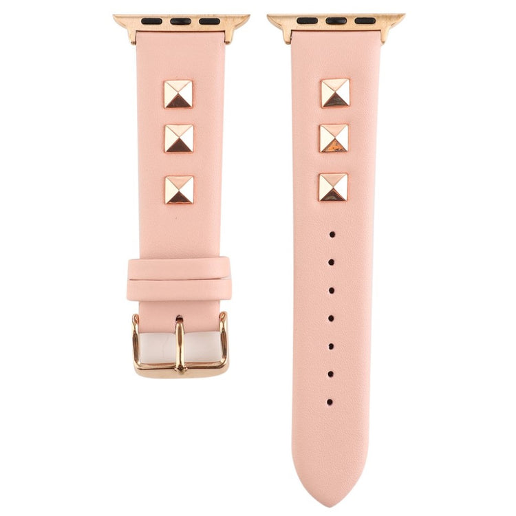 Rigtigt pænt Apple Watch Series 4 44mm Ægte læder Rem - Pink#serie_1