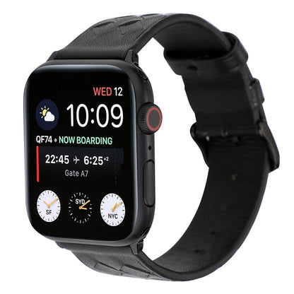 Vildt fantastisk Apple Watch Series 4 44mm Ægte læder Rem - Sort#serie_5