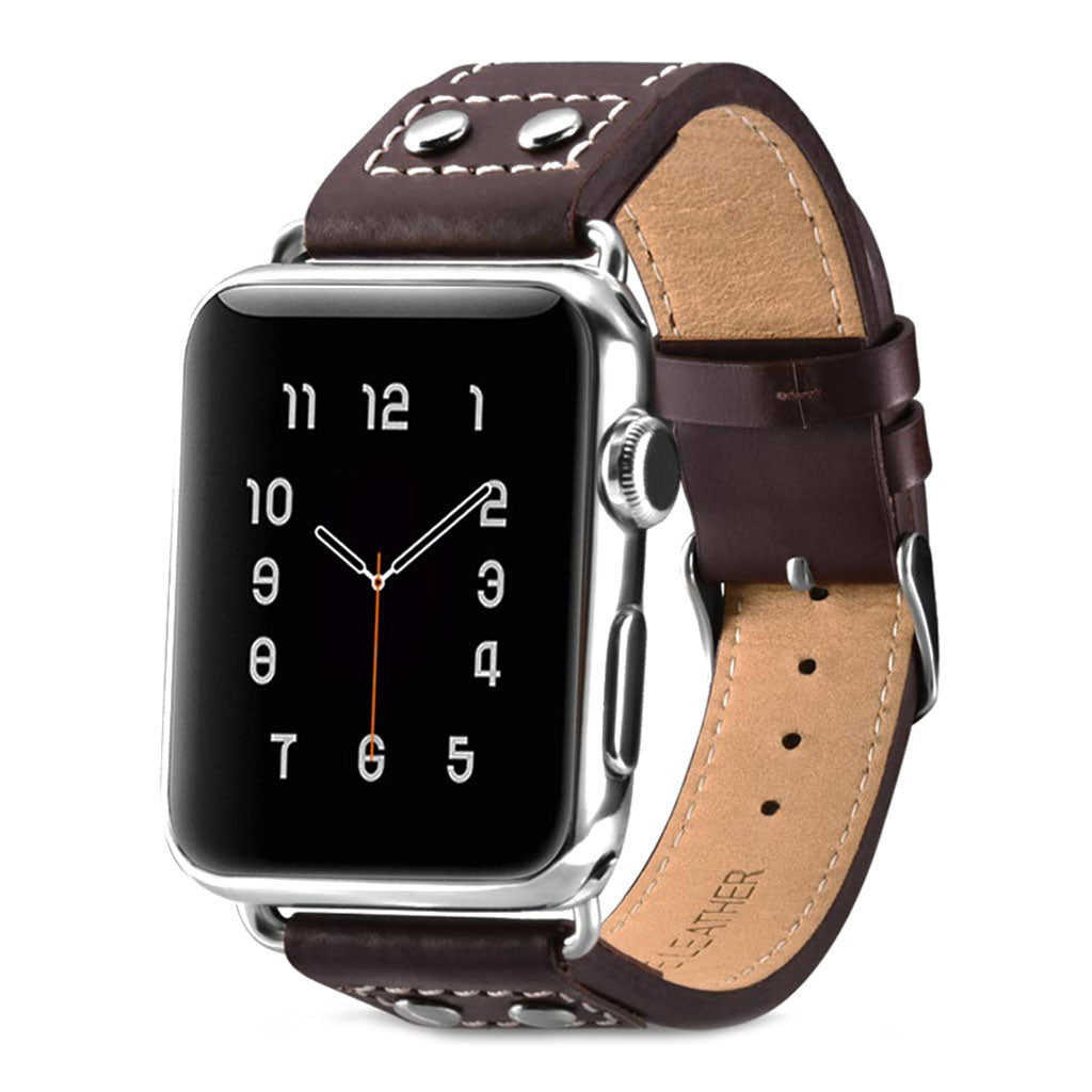 Komfortabel Apple Watch Series 5 40mm Ægte læder Rem - Brun#serie_2