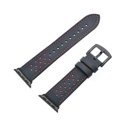  Apple Watch Series 5 40mm / Apple Watch 40mm Ægte læder Rem - Blå#serie_1