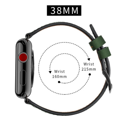  Apple Watch Series 5 40mm / Apple Watch 40mm Ægte læder Rem - Grøn#serie_2