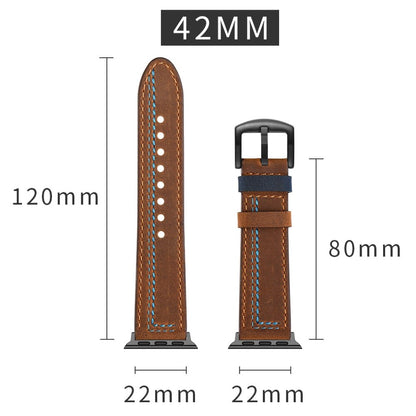 Meget fed Apple Watch Series 5 44mm Ægte læder Rem - Brun#serie_3