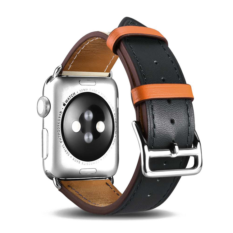  Apple Watch Series 5 44mm / Apple Watch 44mm Ægte læder Rem - Hvid#serie_1