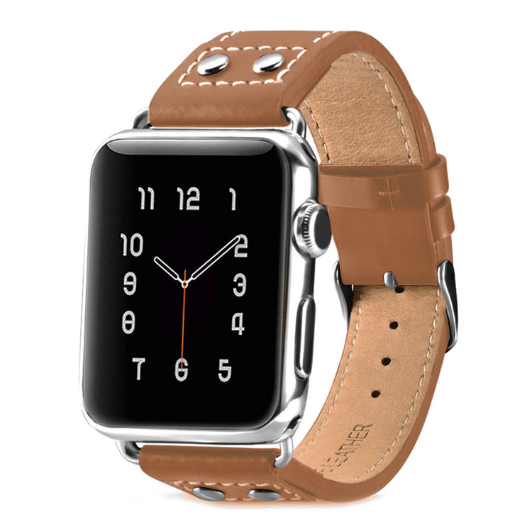  Apple Watch Series 5 44mm / Apple Watch 44mm Ægte læder Rem - Brun#serie_038