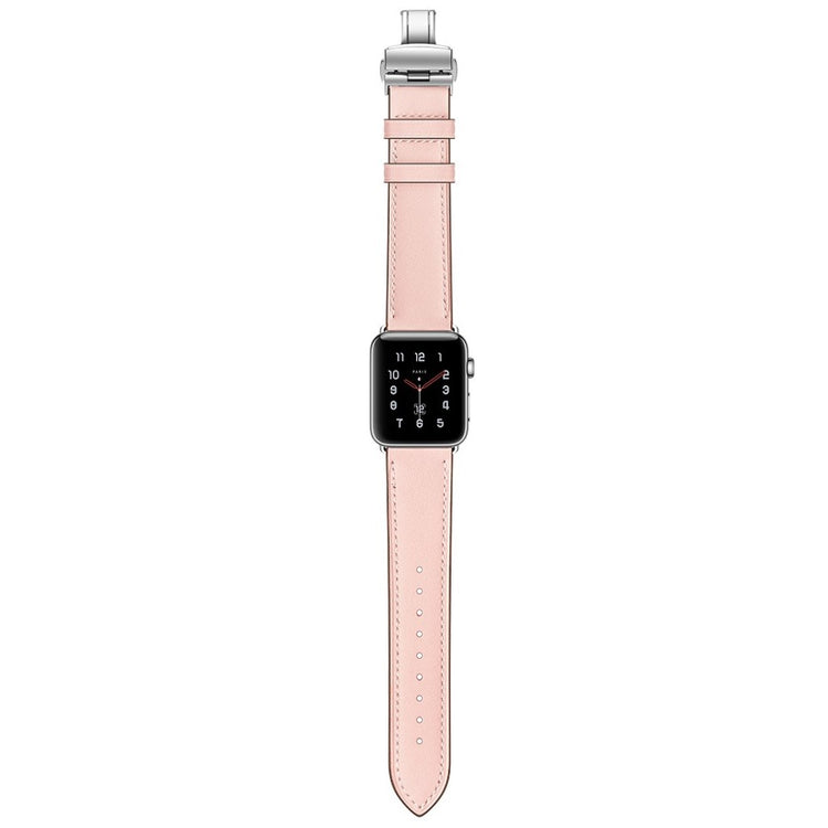  Apple Watch Series 5 44mm / Apple Watch 44mm Ægte læder Rem - Pink#serie_14