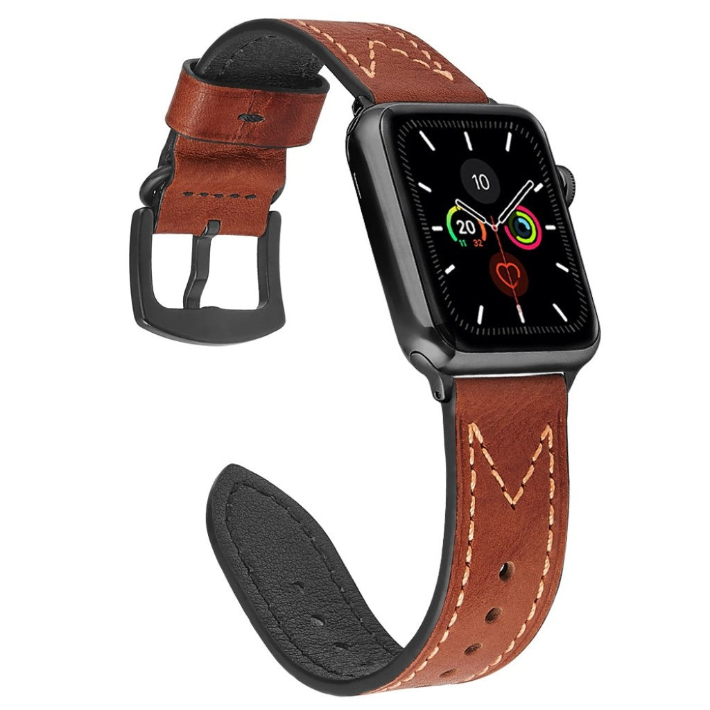 Meget cool Universal Apple Ægte læder Rem - Brun#serie_4