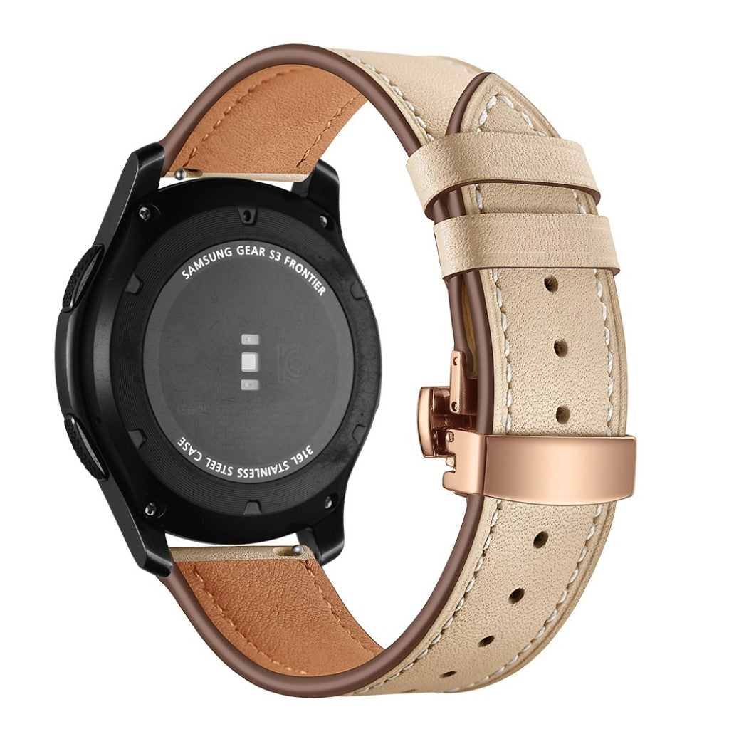  Samsung Gear S3 / Samsung Gear S3 Frontier Ægte læder Rem - Beige#serie_10