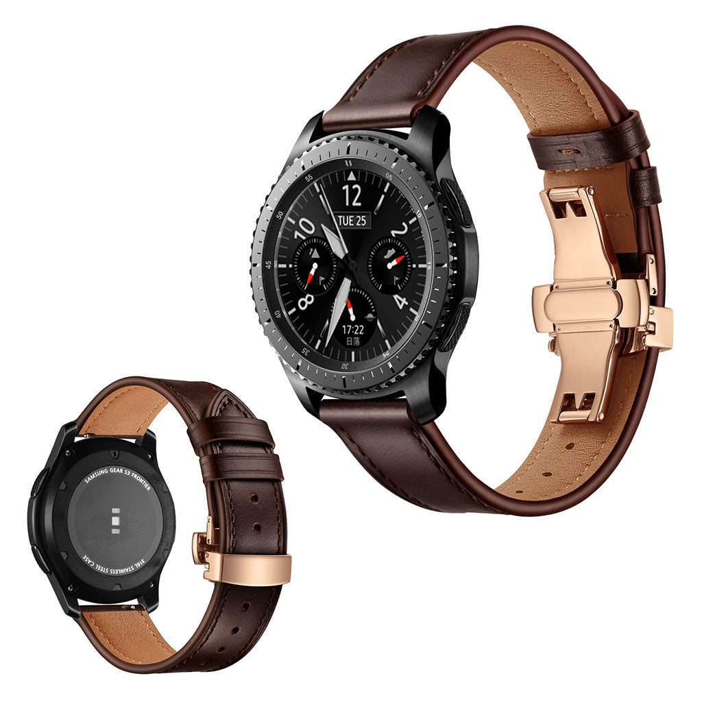  Samsung Gear S3 / Samsung Gear S3 Frontier Ægte læder Rem - Brun#serie_12