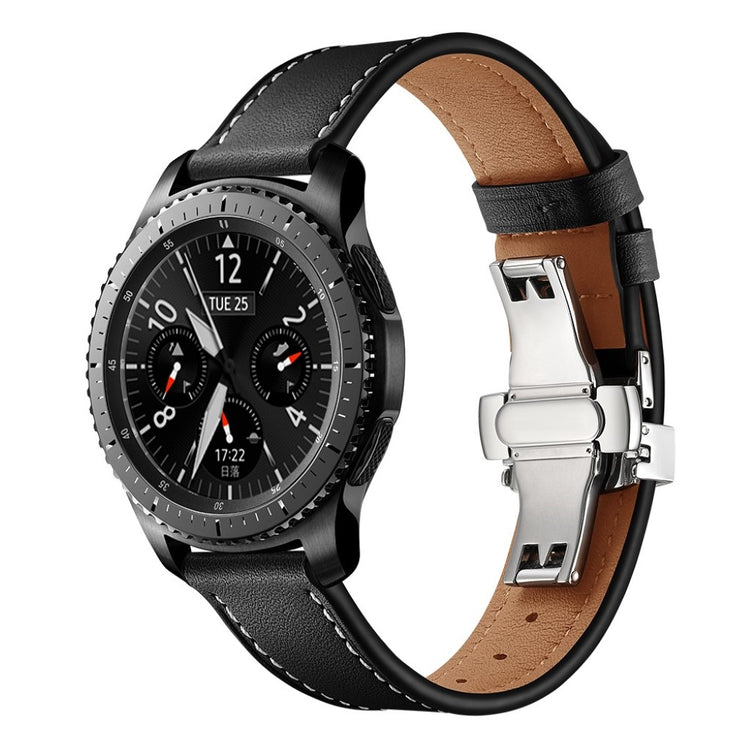  Samsung Gear S3 / Samsung Gear S3 Frontier Ægte læder Rem - Sort#serie_15