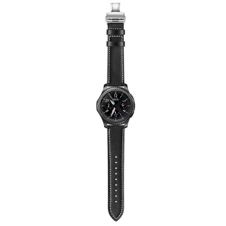  Samsung Gear S3 / Samsung Gear S3 Frontier Ægte læder Rem - Sort#serie_15