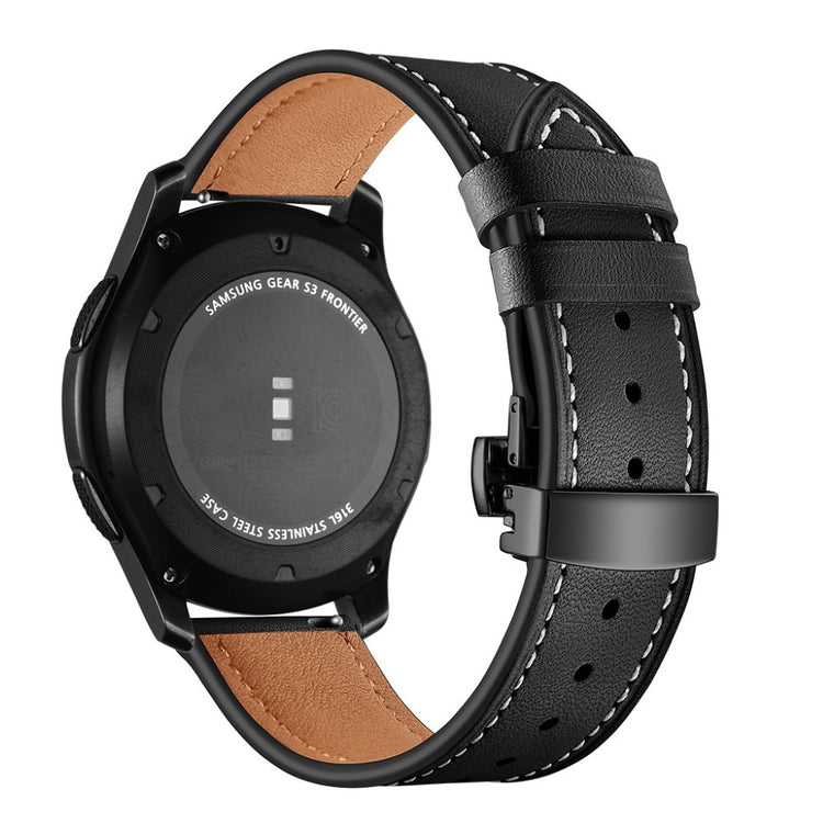  Samsung Gear S3 / Samsung Gear S3 Frontier Ægte læder Rem - Sort#serie_4