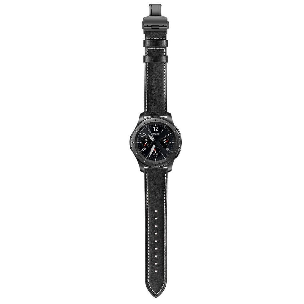  Samsung Gear S3 / Samsung Gear S3 Frontier Ægte læder Rem - Sort#serie_4