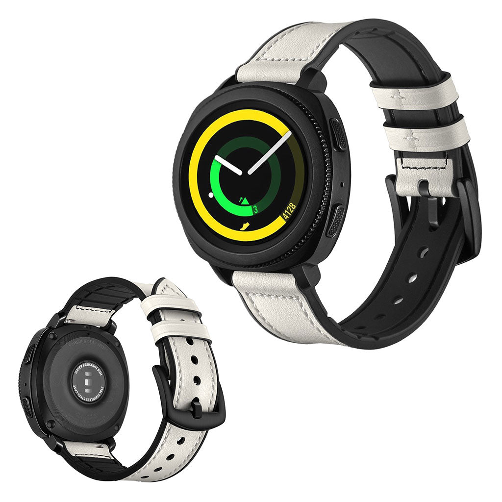 Super cool Samsung Gear Sport Ægte læder Rem - Hvid#serie_1