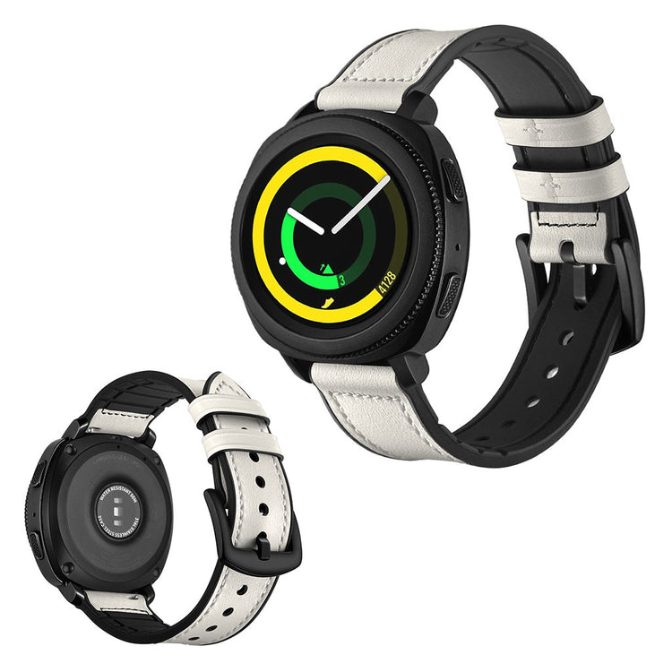 Super cool Samsung Gear Sport Ægte læder Rem - Hvid#serie_1