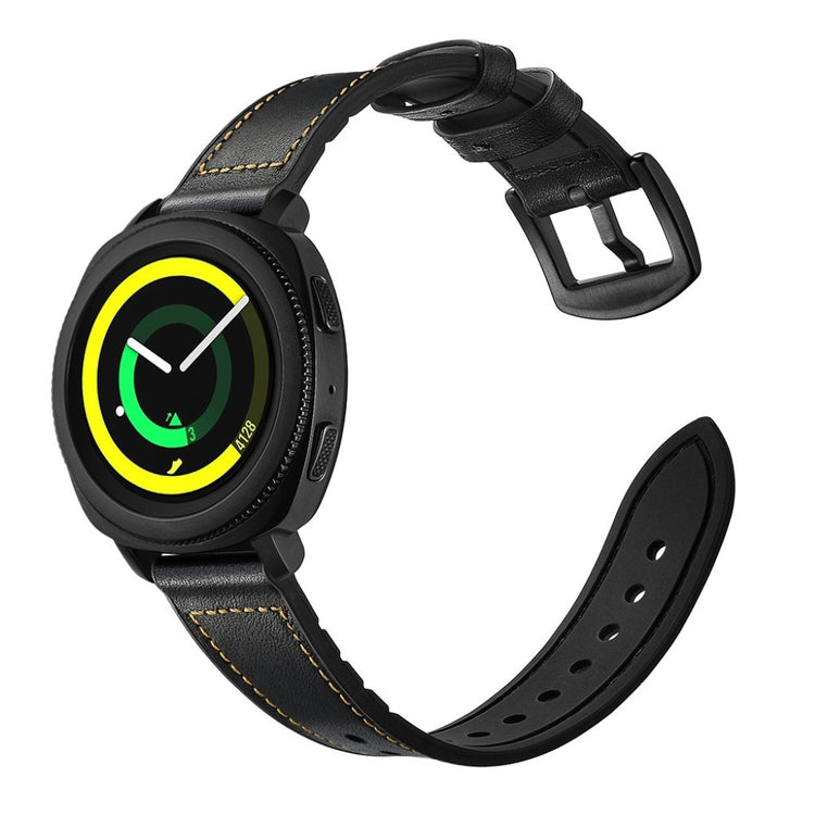 Super cool Samsung Gear Sport Ægte læder Rem - Sort#serie_3