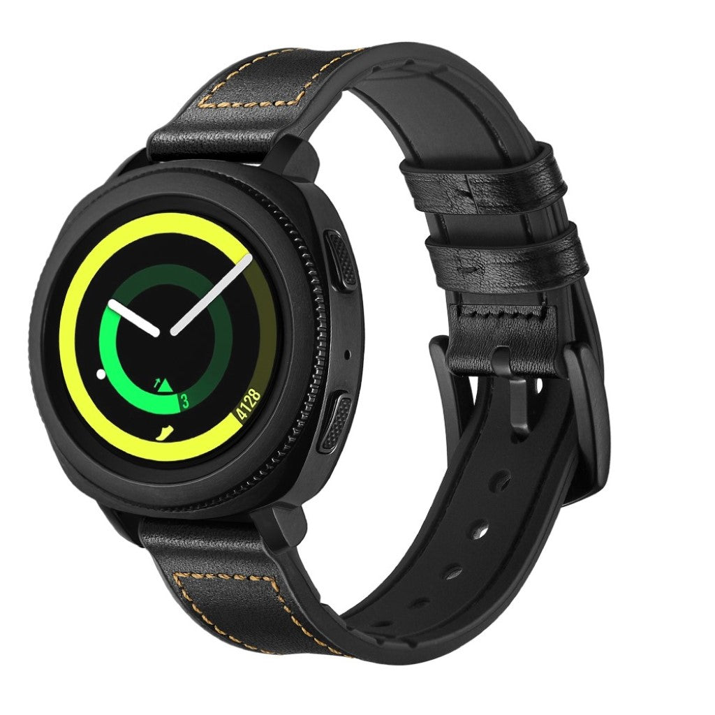 Super cool Samsung Gear Sport Ægte læder Rem - Sort#serie_3