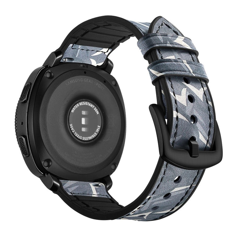 Super cool Samsung Gear Sport Ægte læder Rem - Sølv#serie_5