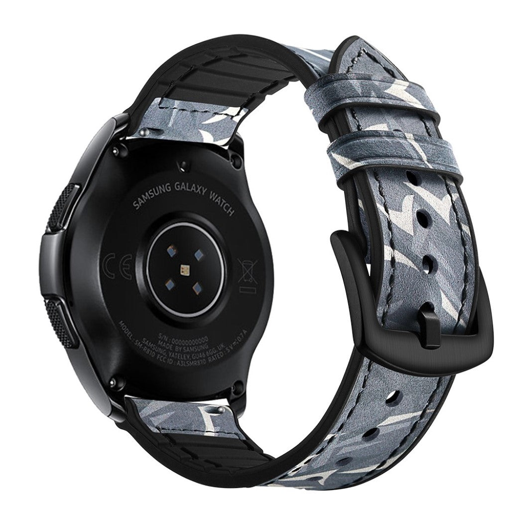 Meget pænt Samsung Galaxy Watch (42mm) Ægte læder Rem - Sølv#serie_5