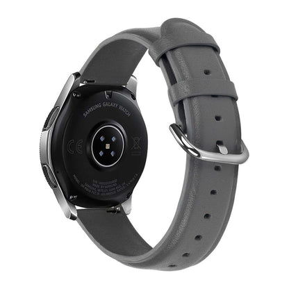 Rigtigt elegant Samsung Galaxy Watch (42mm) Ægte læder Rem - Sølv#serie_3