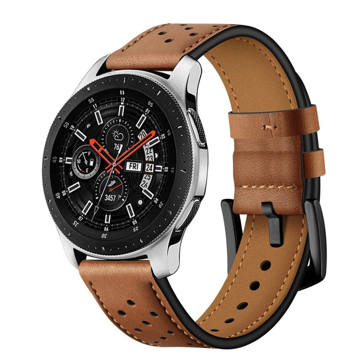 Fed Samsung Galaxy Watch (46mm) Ægte læder Rem - Brun#serie_2