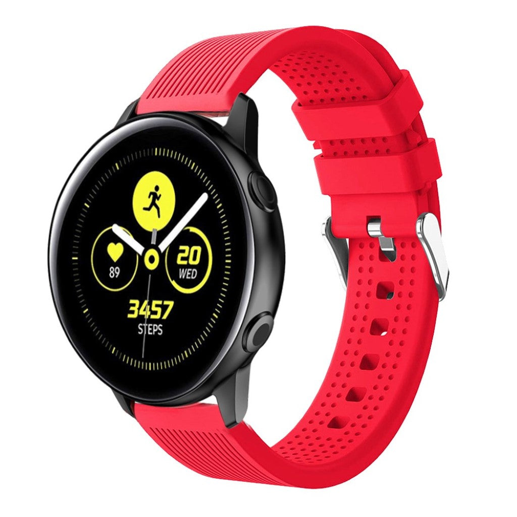 Rigtigt fed Samsung Galaxy Watch Active Silikone Rem - Rød#serie_12