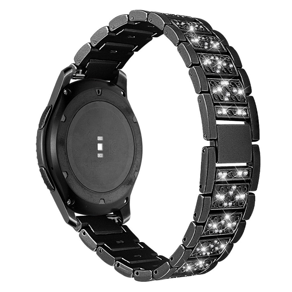 Vildt sejt Samsung Gear S3 Frontier Metal og Rhinsten Rem - Sort#serie_1