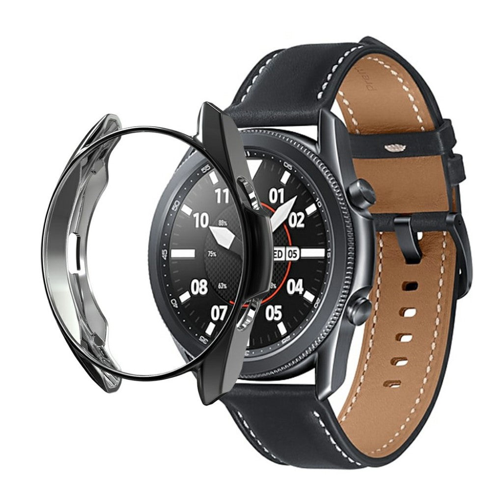 Samsung Galaxy Watch 3 (45mm) Holdbar Silikone Bumper  - Sort#serie_3