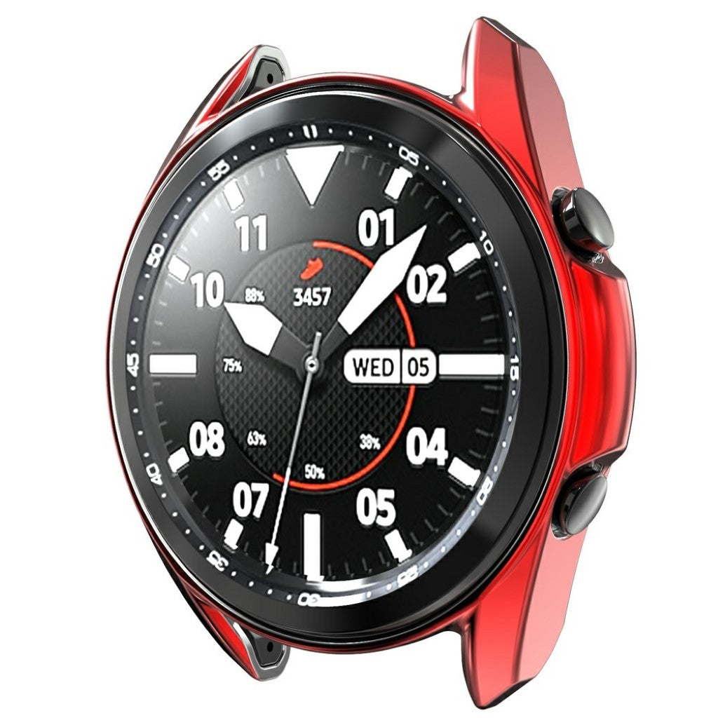 Samsung Galaxy Watch 3 (45mm) Holdbar Silikone Bumper  - Rød#serie_4