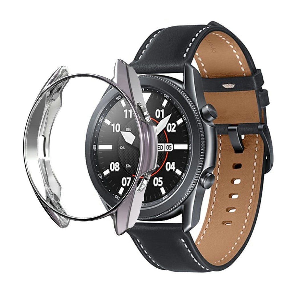 Samsung Galaxy Watch 3 (45mm) Holdbar Silikone Bumper  - Sølv#serie_5