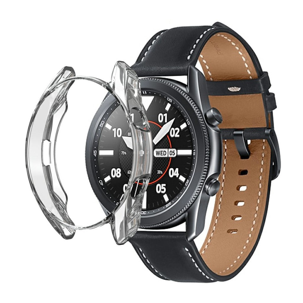 Samsung Galaxy Watch 3 (45mm) Holdbar Silikone Bumper  - Gennemsigtig#serie_9