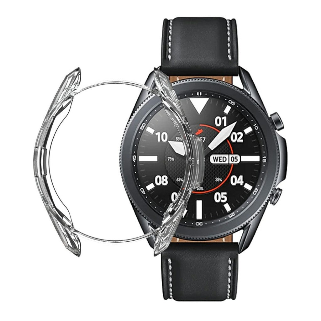 Samsung Galaxy Watch 3 (45mm) Holdbar Silikone Bumper  - Gennemsigtig#serie_9