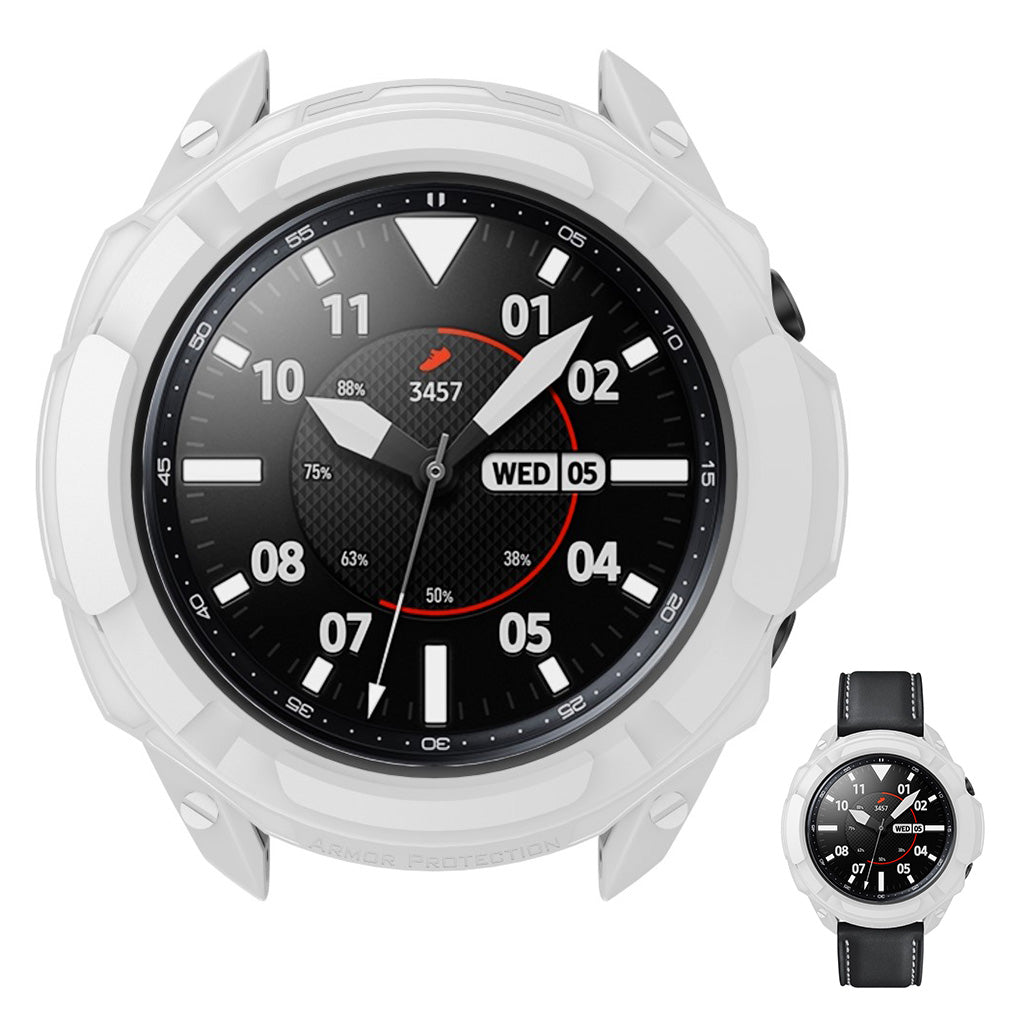 Samsung Galaxy Watch 3 (45mm) Beskyttende Silikone Bumper  - Hvid#serie_1