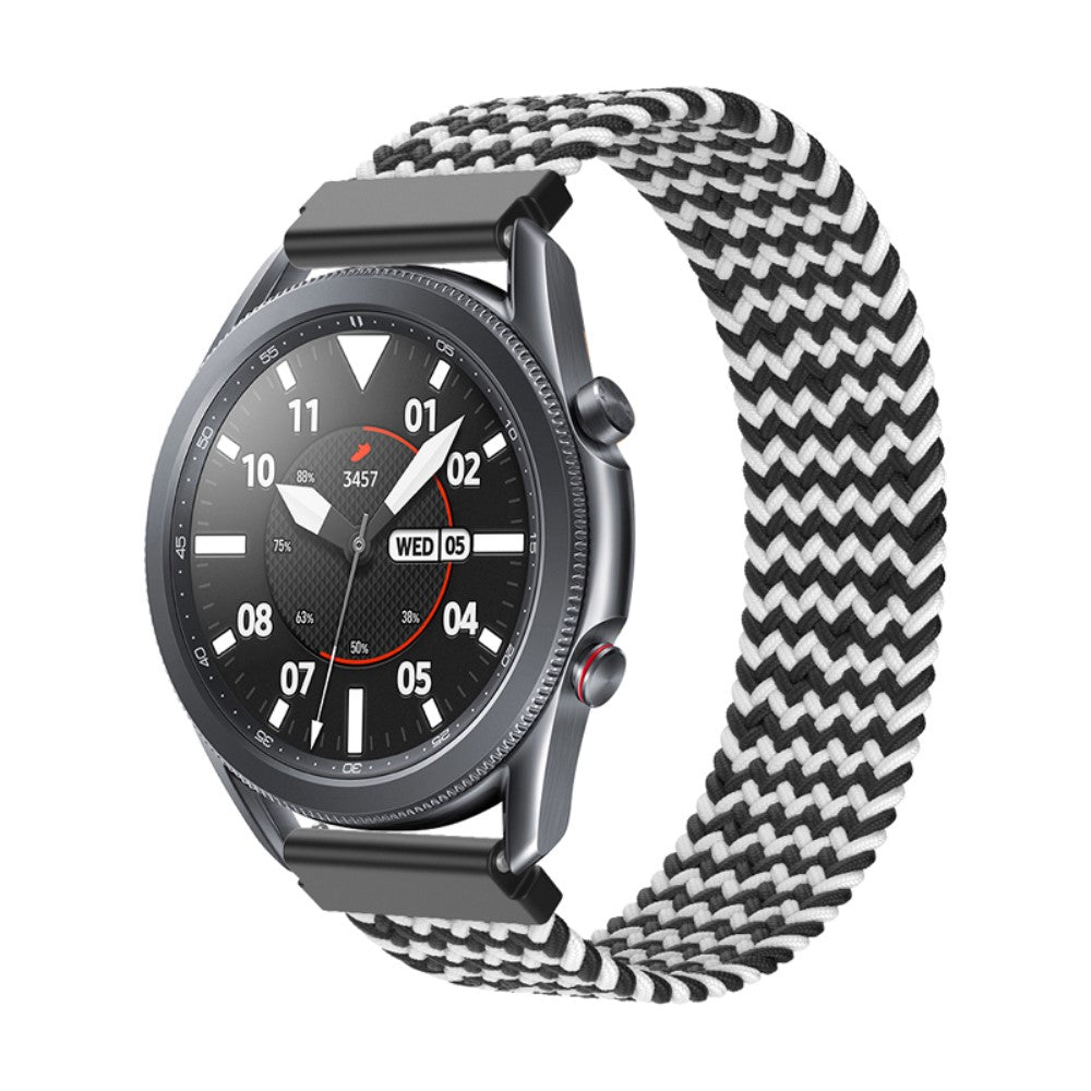 Super cool Samsung Galaxy Watch 3 (45mm) Nylon Rem - Størrelse: S - Sort#serie_2