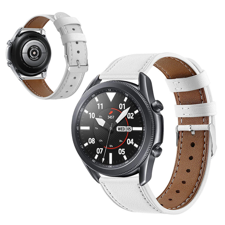 Meget godt Samsung Galaxy Watch 3 (41mm) Ægte læder Rem - Hvid#serie_2