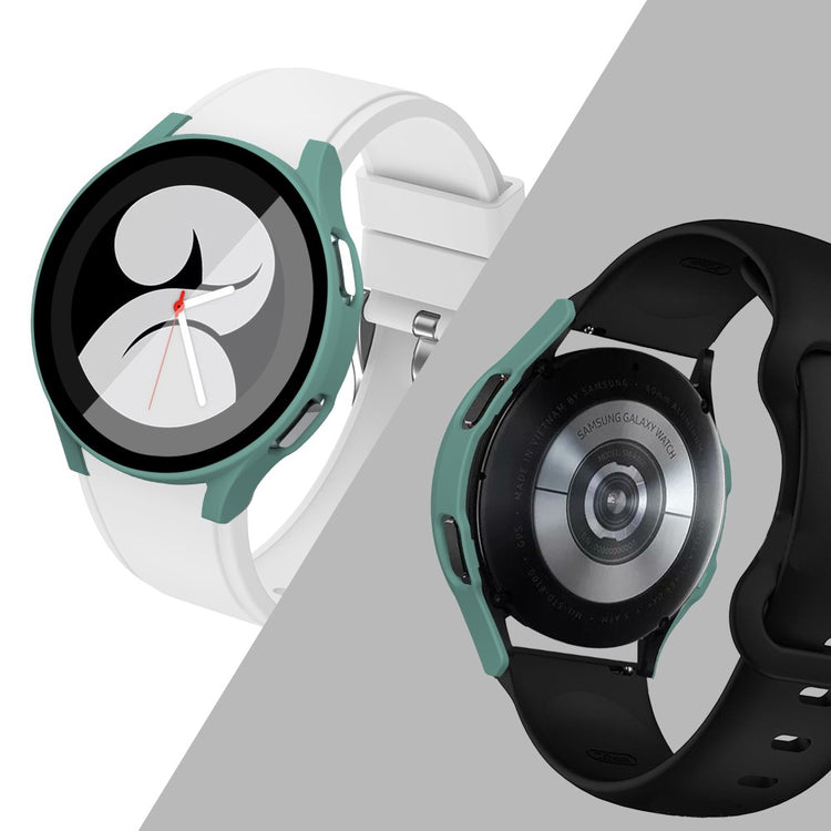 Rigtigt Fint Samsung Galaxy Watch 4 (40mm) Cover med Skærmbeskytter i Plastik og Hærdet Glas - Grøn#serie_5